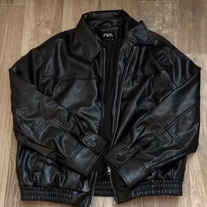 Zara Black Bomber Jacket